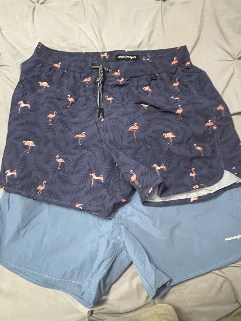 Maamgic-Print Quick-Dry Swim Trunks (unknown size on blue pair, I’m guess large) - Picture 1 of 2